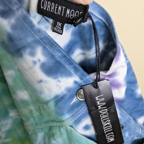 Dolls Kill rainbow tie dye plus size overalls - Picture 6 of 7